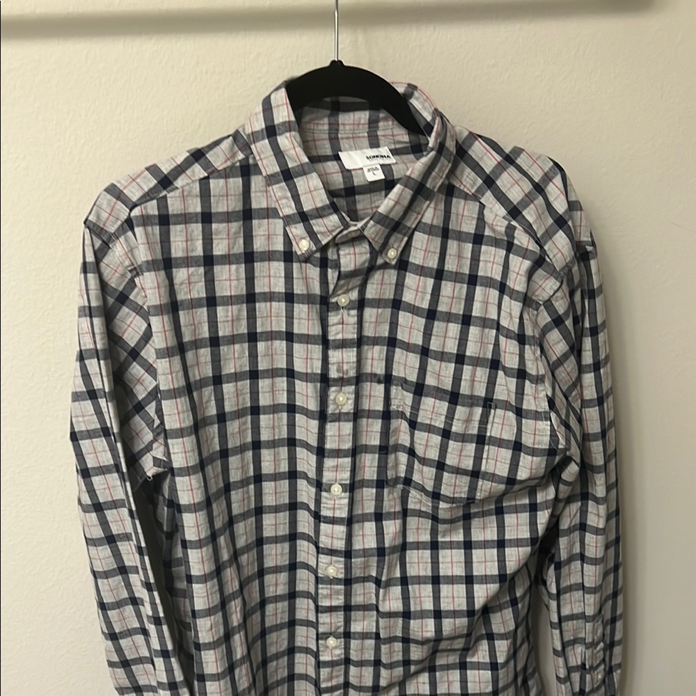 Sonoma Red and Gray Casual Button Down Shirt